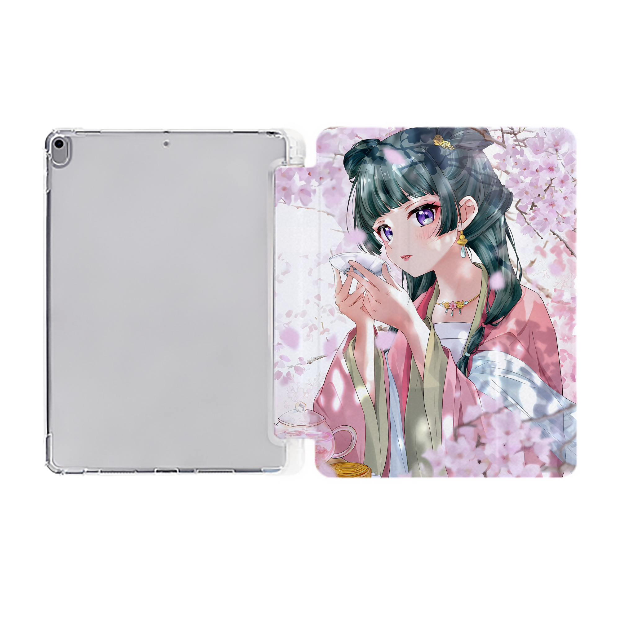 （画像用） 薬屋のひとりごと The Apothecary Diaries IPad ケース ペン収納付き 三つ折りスタンド PUレザー×シリコン 対応機種9.5/10.5/10.9インチ